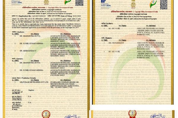 A Milestone Achievement: Copyright Granted for Faculty Publication to Dr. Sharmistha Dutta, Dr. Sushil Kumar Middha, Dr. Abhinandan N, and Ms. Aruna H K