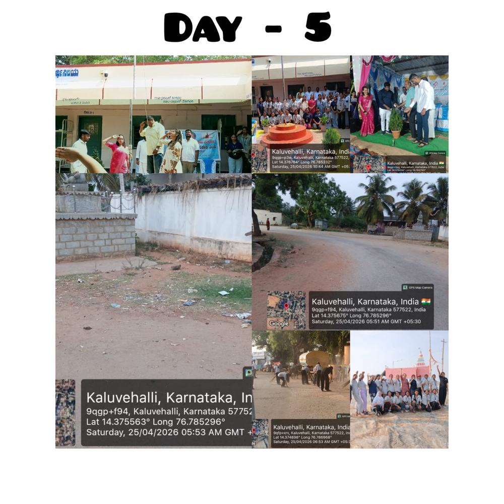 NSS CAMP Day 5 activities at Kalluvehalli, Karnataka