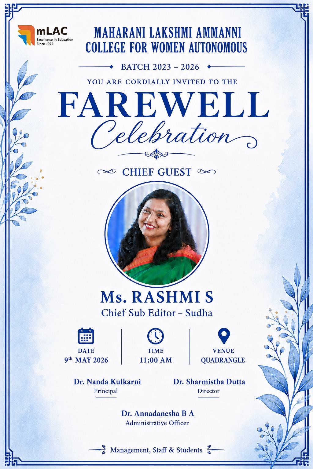 BID ADIEU -Farewell for 2023-26 Batch
