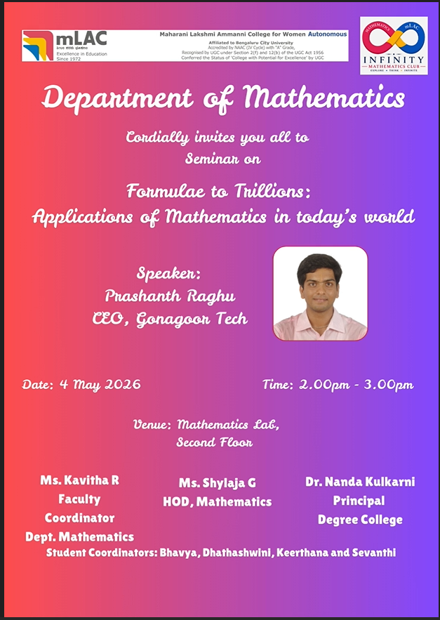 Infinity Club, is organizing a seminar featuring an industrial expert