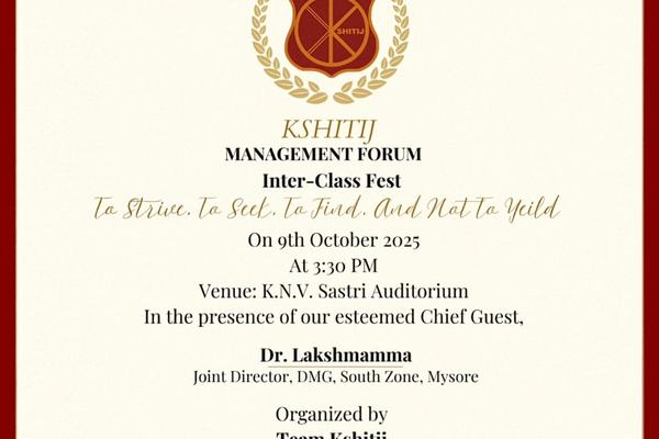 Kshitij Management Forum Inter-Class Fest - 09 th October 3.30 PM