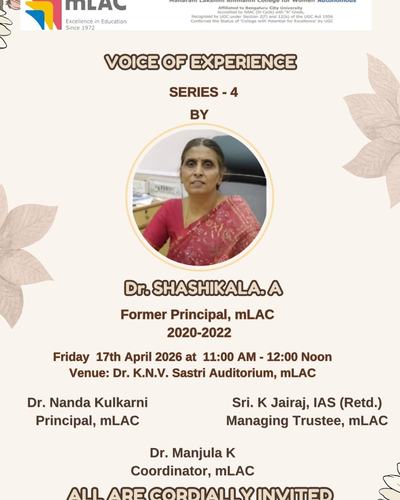 Dr. Shashikala, Former Principal,mLAC