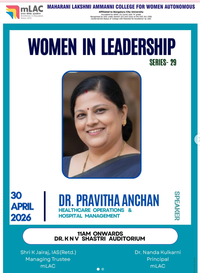 Women In leadership-Dr. Pravitha S. Anchan, a highly accomplished and results-driven healthcare leader at MLACW